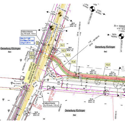 Bild vergrößern: Lageplan 1 (Ausschnitt) Anschluss des Radweges an die L 475 bzw. deren Radweg